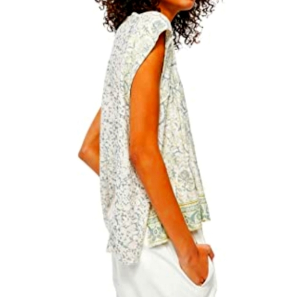 Free People Tops - Free People High Tide Watercolor Print High/Low Tee